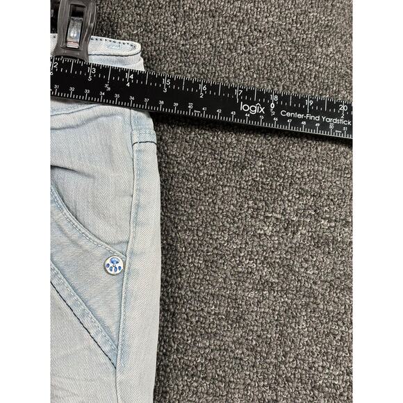 Versace Signature Jeans Womens Light Wash Straight Leg Embroidered Pockets Denim - Picture 5 of 7